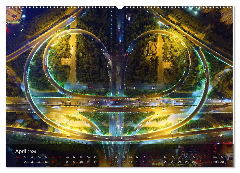 Traffic Lights - Großstadtverkehr der schönsten Metropolen von oben (CALVENDO Wandkalender 2024)