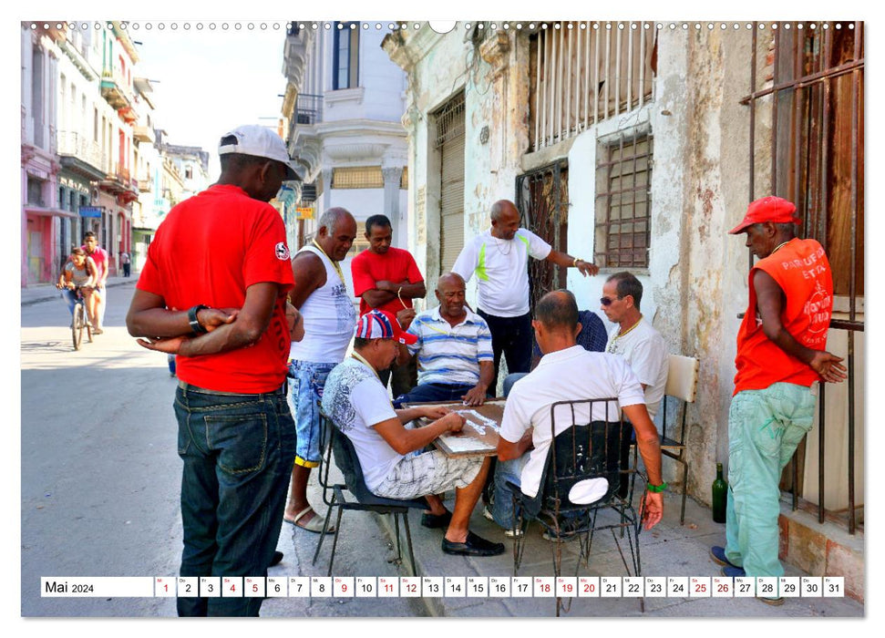 Volkssport Domino - Das Lieblingsspiel der Kubaner (CALVENDO Wandkalender 2024)