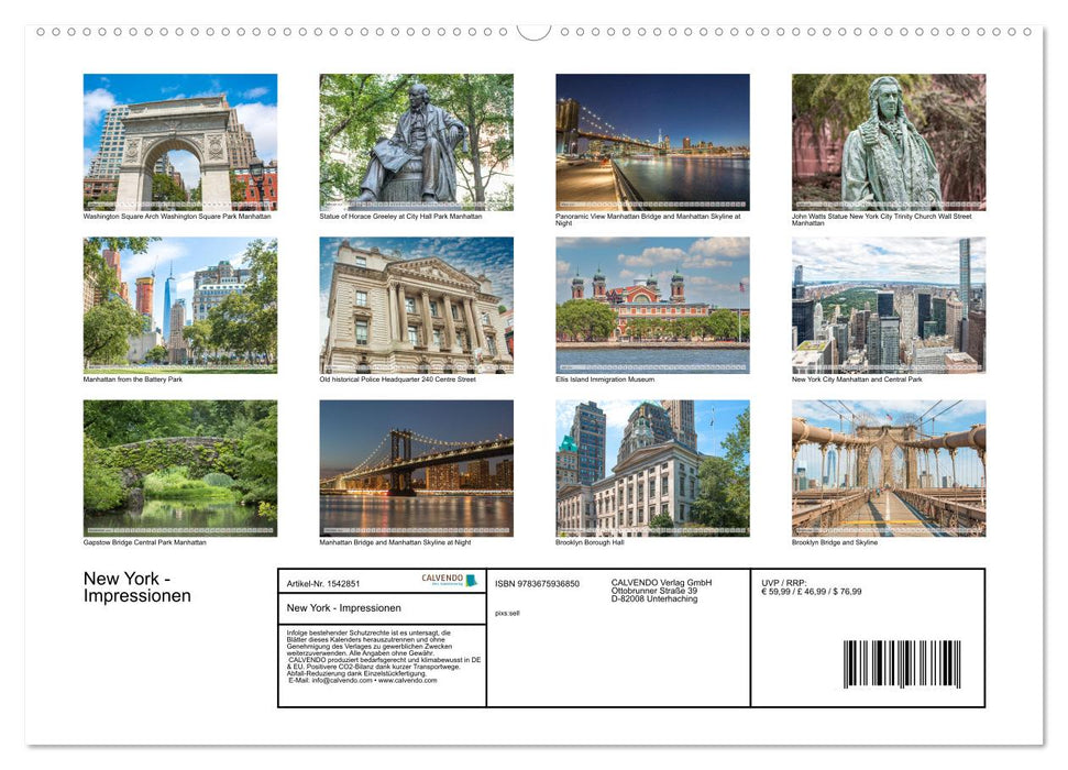 New York – Impressionen (CALVENDO Wandkalender 2024)