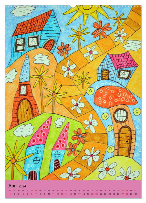 Häuser in Farbenpracht (CALVENDO Wandkalender 2024)