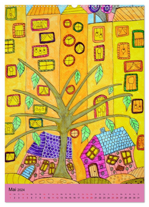 Häuser in Farbenpracht (CALVENDO Wandkalender 2024)