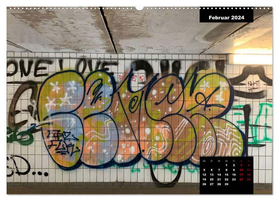 LOVE HAMBURG - GRAFFITI LOVERS (CALVENDO Premium Wandkalender 2024)