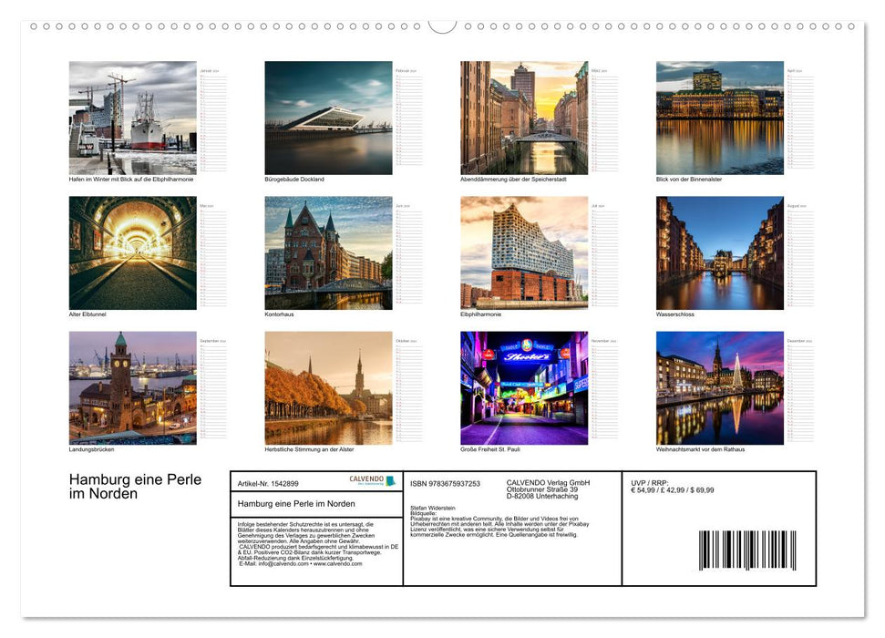 Hamburg eine Perle im Norden (CALVENDO Wandkalender 2024)