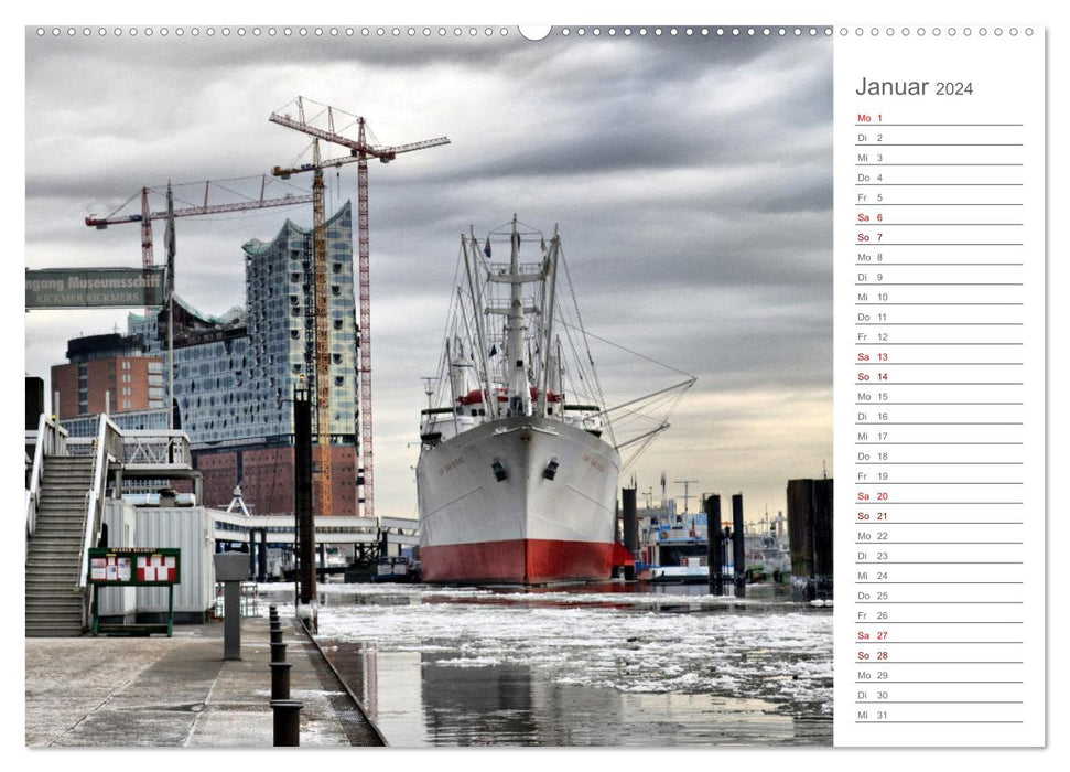 Hambourg, une perle du nord (calendrier mural CALVENDO 2024) 