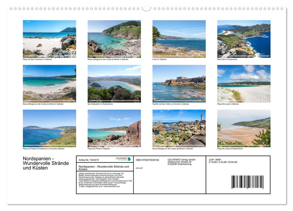 Nordspanien - Wundervolle Strände und Küsten (CALVENDO Premium Wandkalender 2024)