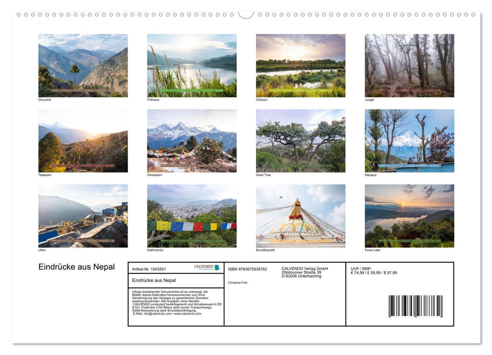 Eindrücke aus Nepal (CALVENDO Premium Wandkalender 2024)