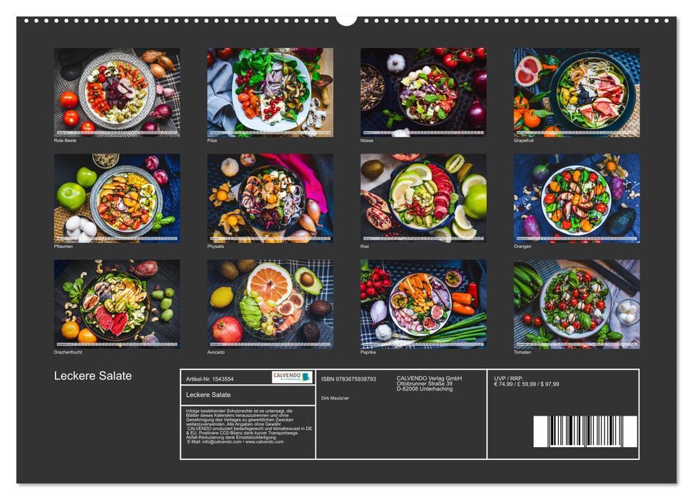 Leckere Salate (CALVENDO Premium Wandkalender 2024)
