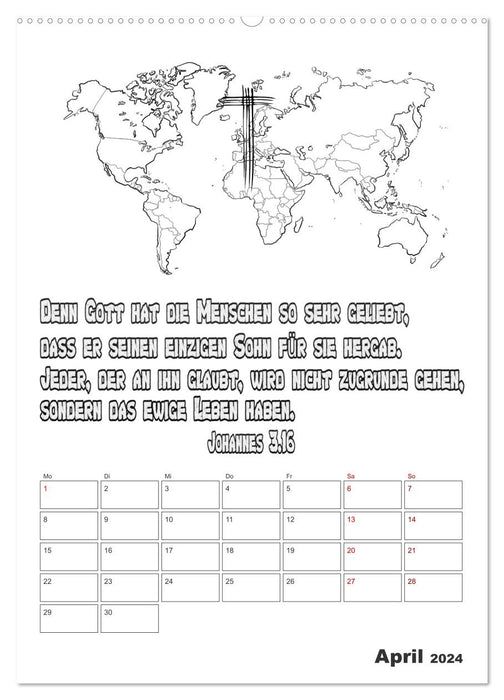 drei.sechzehn - Der Jesus Kalender (CALVENDO Wandkalender 2024)