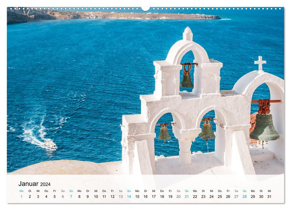 Oia Santorin – Village de livres d'images de Grèce (Calvendo Premium Wall Calendar 2024) 