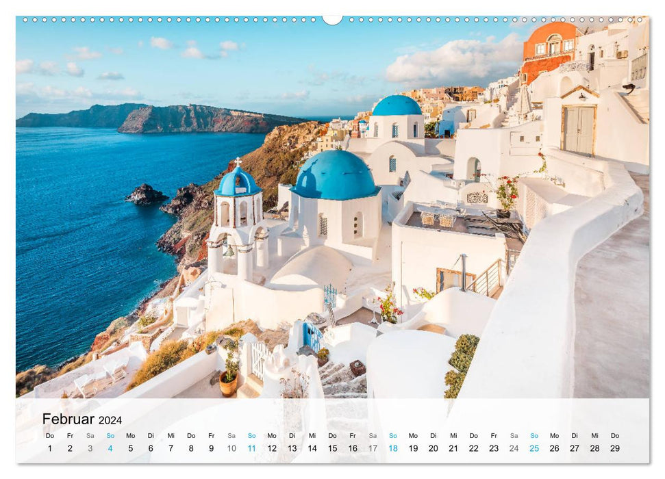Oia Santorini - Bilderbuch-Dorf von Griechenland (CALVENDO Premium Wandkalender 2024)