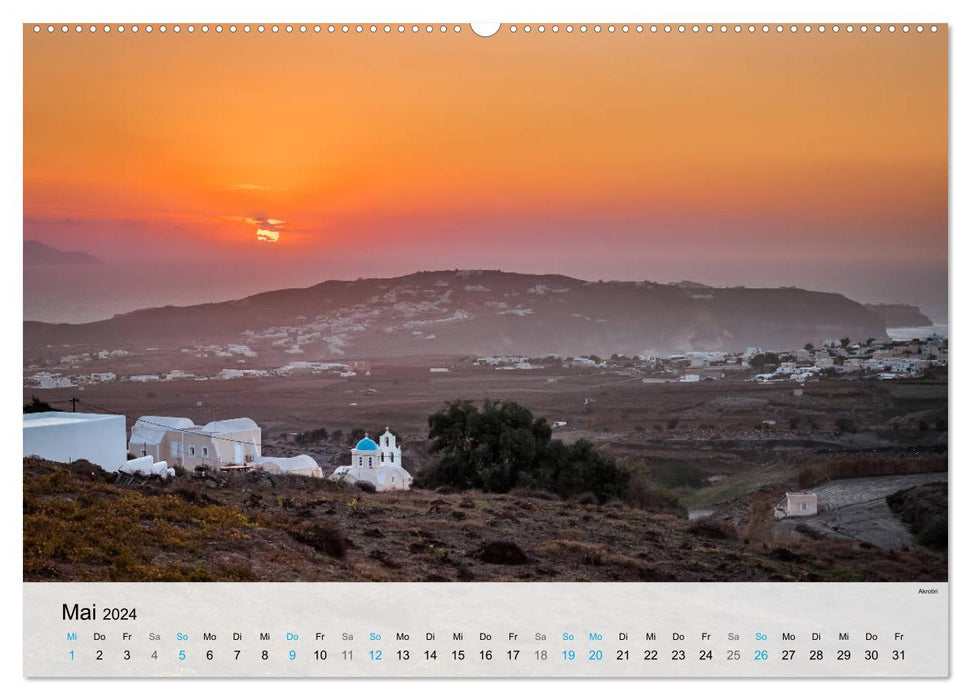 Île de Santorin – Beauté insulaire des Cyclades (Calendrier mural CALVENDO Premium 2024) 