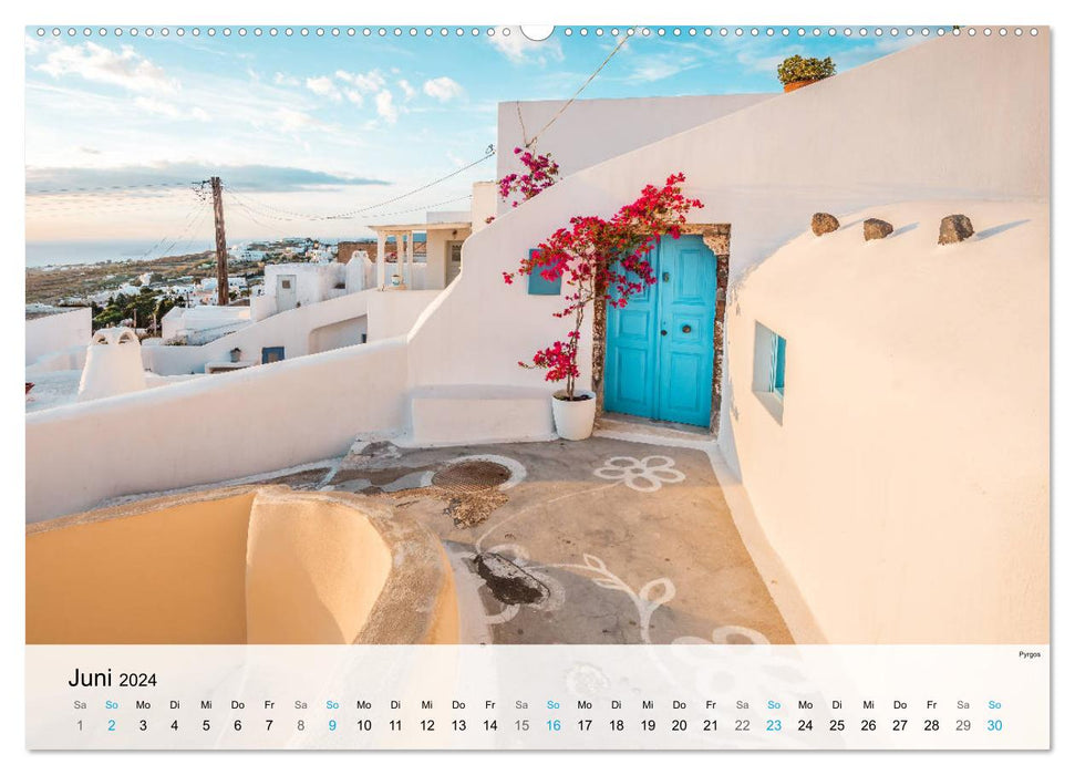 Insel Santorini - Inselschönheit der Kykladen (CALVENDO Premium Wandkalender 2024)