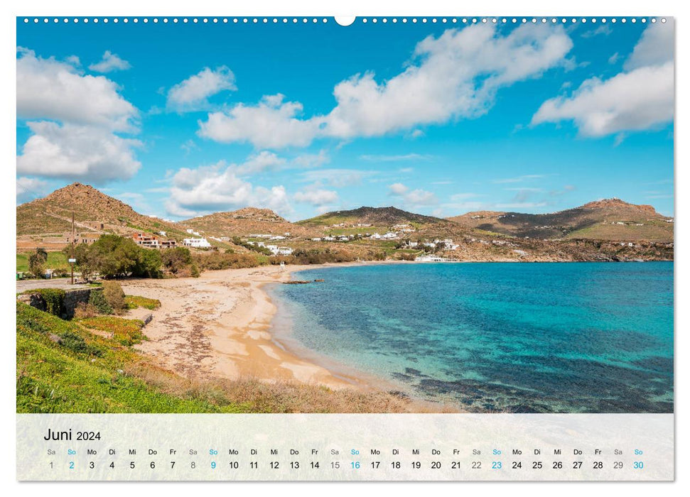 Insel Mykonos - Bilderbuch-Insel der Kykladen (CALVENDO Premium Wandkalender 2024)