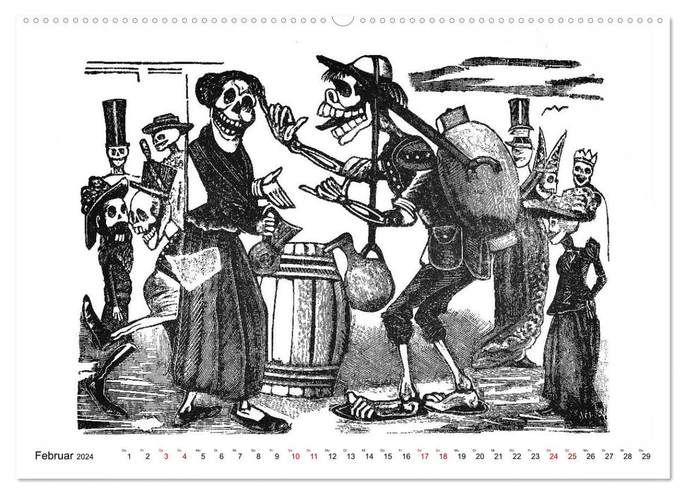 Calaveras - Totenköpfe und Skelette (CALVENDO Wandkalender 2024)