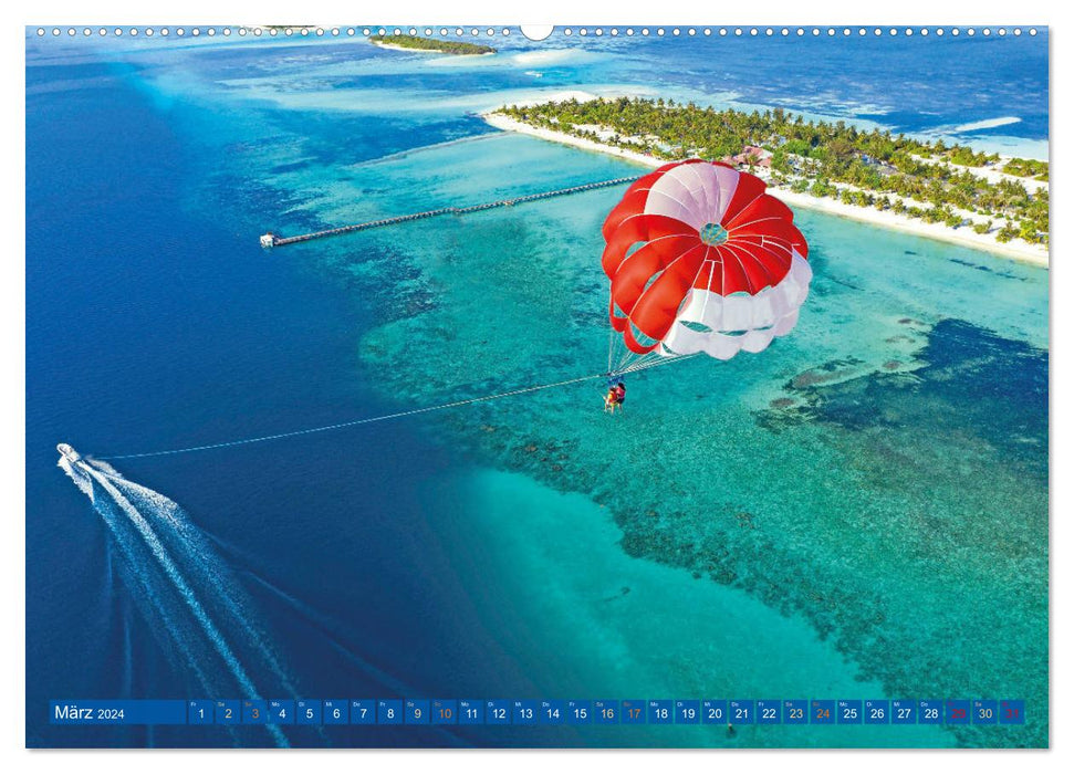 Die Malediven: Fluchtpunkt Sehnsucht (CALVENDO Wandkalender 2024)