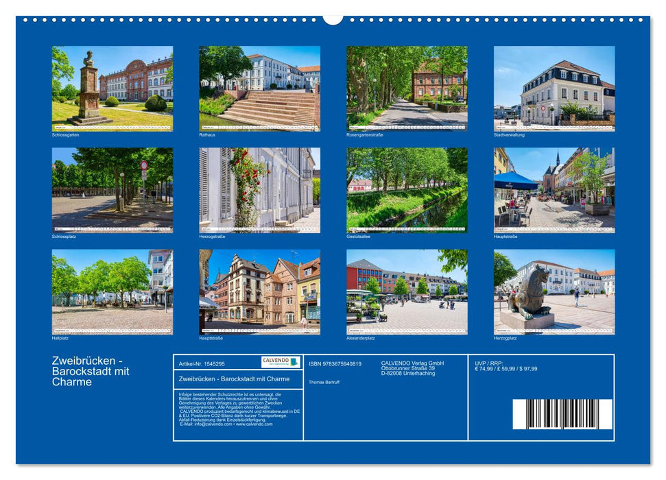 Zweibrücken - Barockstadt mit Charme (CALVENDO Premium Wandkalender 2024)