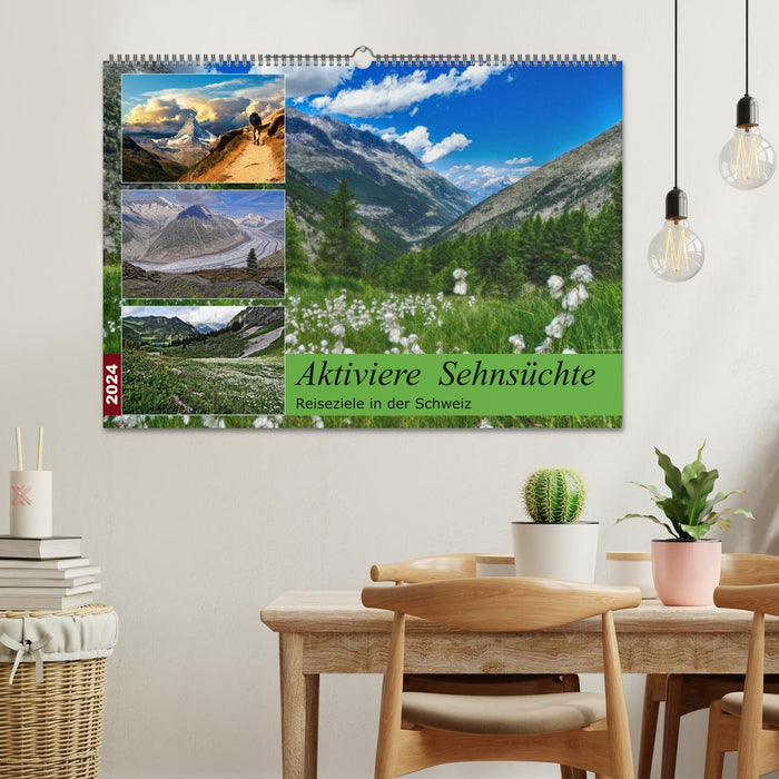 Activez vos envies de destinations de voyage en Suisse (Calendrier mural CALVENDO 2024) 