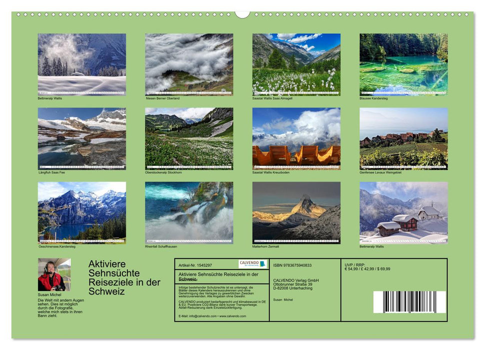 Activez vos envies de destinations de voyage en Suisse (Calendrier mural CALVENDO 2024) 