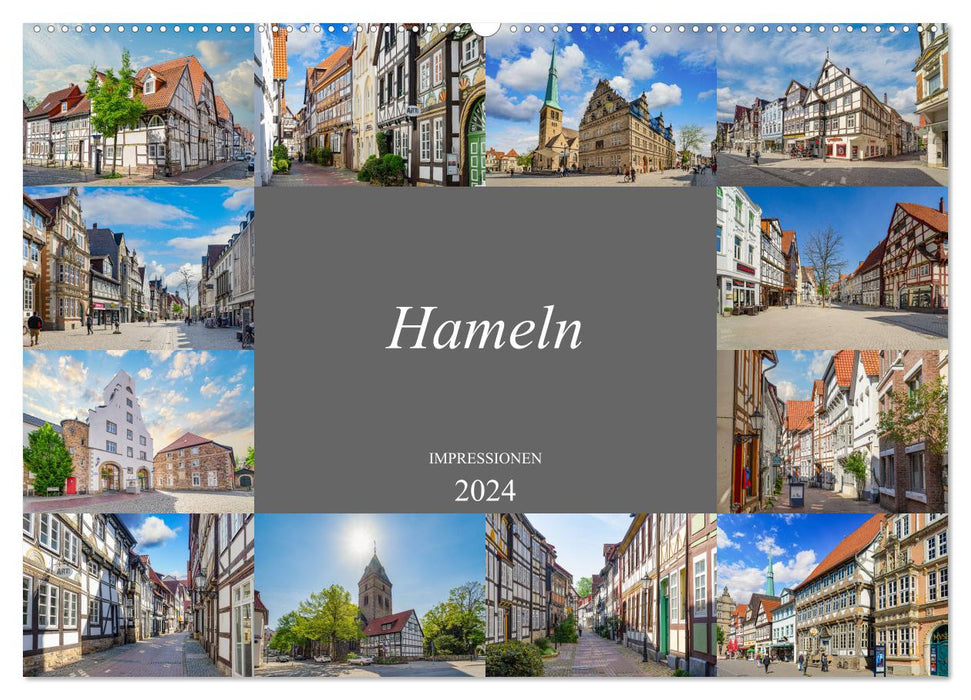 Vues de la ville de Hameln (calendrier mural CALVENDO 2024) 