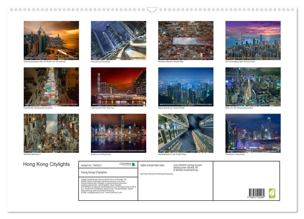 Hong Kong Citylights (Calendrier mural CALVENDO 2024) 