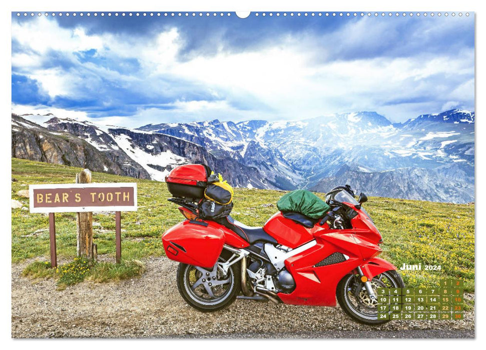 Fernweh und Traumziele: Auf Motorrad-Tour in den USA (CALVENDO Premium Wandkalender 2024)