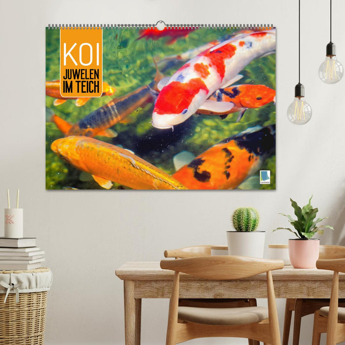 Koi : Bijoux dans l'étang (Calendrier mural CALVENDO 2024) 