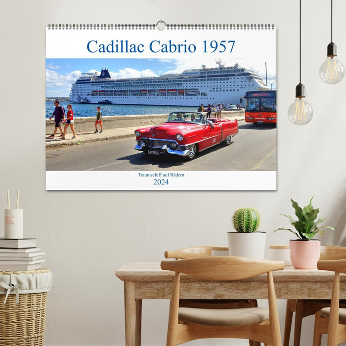 Cadillac Cabrio 1957 - Traumschiff auf Rädern (CALVENDO Wandkalender 2024)