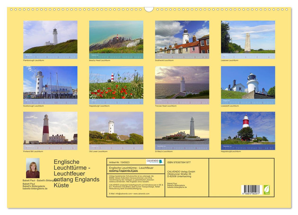 Englische Leuchttürme - Leuchtfeuer entlang Englands Küste (CALVENDO Wandkalender 2024)