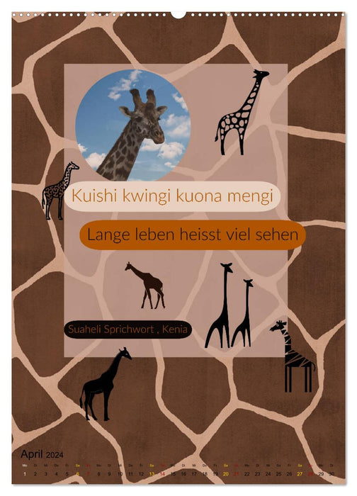 Kenia..mit einem Hauch Poesie - Weisheiten und Zitate (CALVENDO Premium Wandkalender 2024)