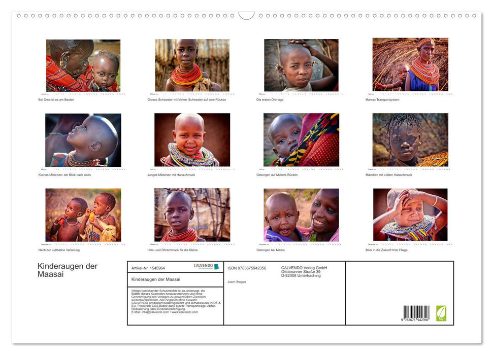 Kinderaugen der Maasai (CALVENDO Wandkalender 2024)