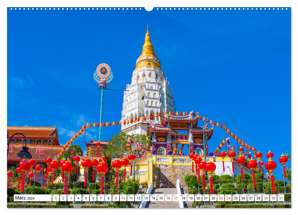 Kek-Lok Tempel mit farbenfrohen Eindrücken (CALVENDO Premium Wandkalender 2024)