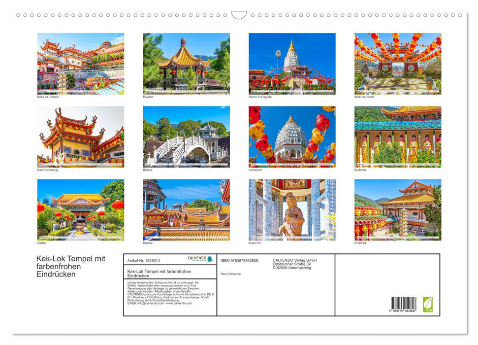 Kek-Lok Temple with colorful impressions (CALVENDO wall calendar 2024) 