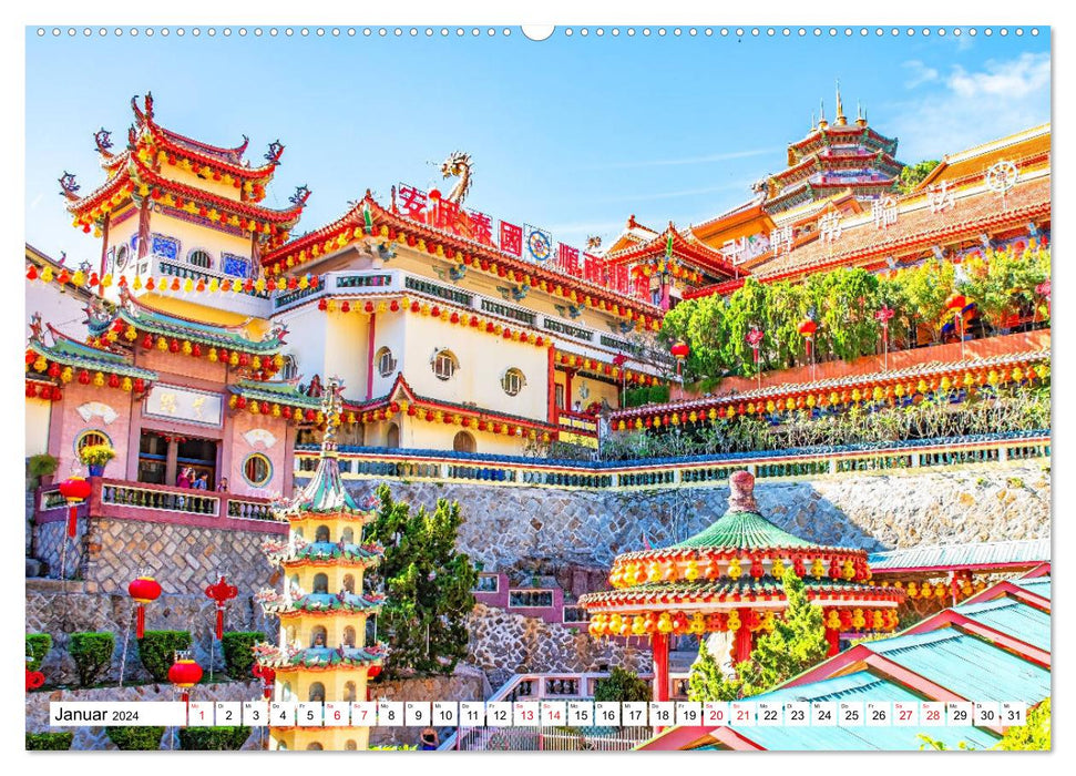 Kek-Lok Temple with colorful impressions (CALVENDO wall calendar 2024) 