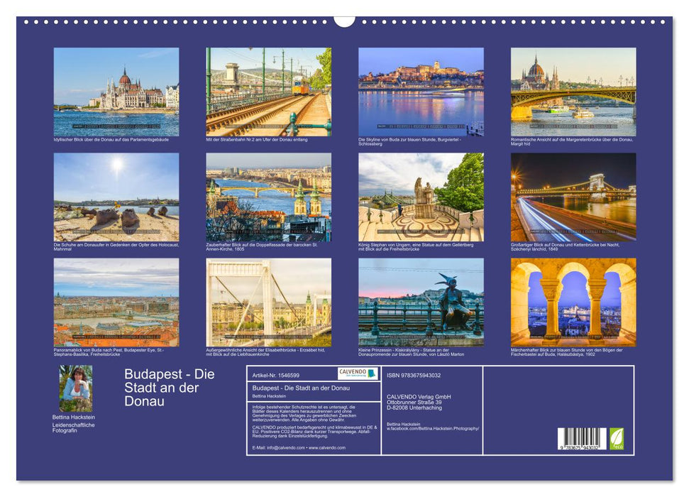 Budapest - Die Stadt an der Donau (CALVENDO Wandkalender 2024)