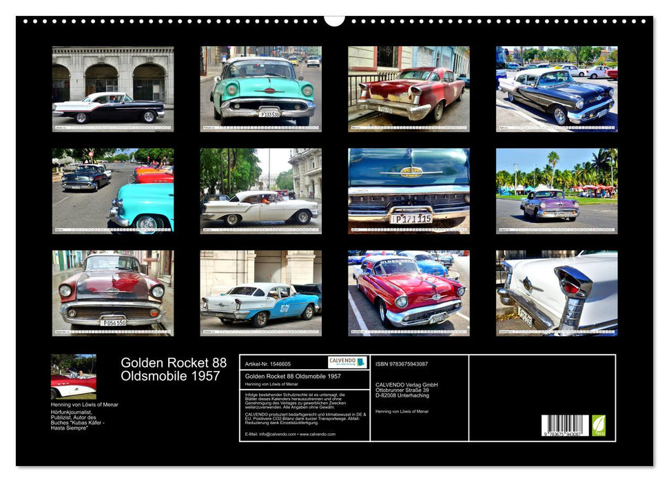Golden Rocket 88 - Oldsmobile 1957 in Cuba (CALVENDO wall calendar 2024) 