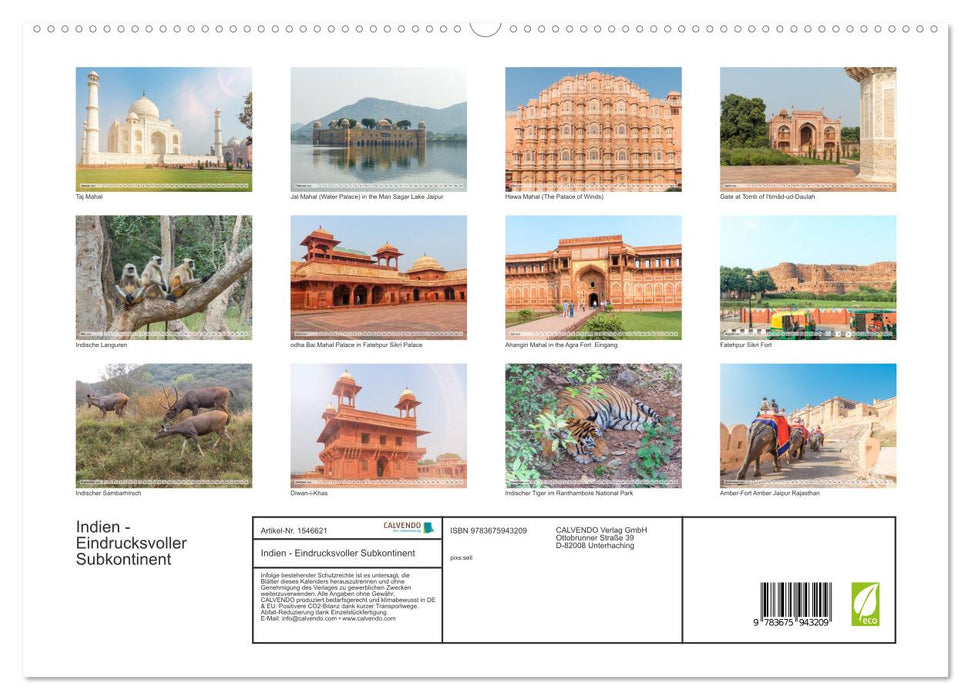 India - Impressive subcontinent (CALVENDO Premium Wall Calendar 2024) 