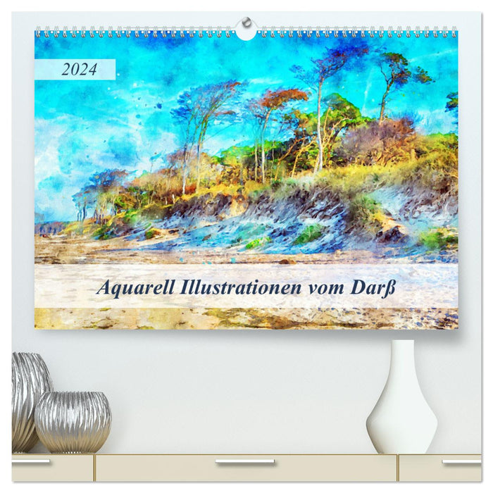 Aquarell Illustrationen vom Darß (CALVENDO Premium Wandkalender 2024)