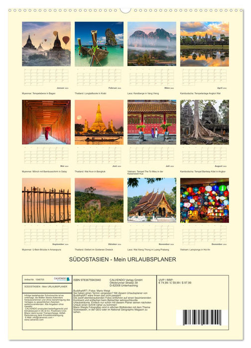 SOUTHEAST ASIA - My HOLIDAY PLANNER (CALVENDO Premium Wall Calendar 2024) 