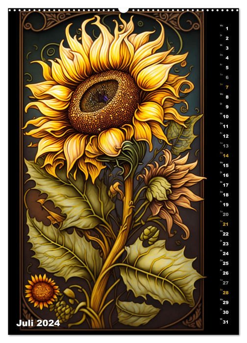 Jugendstil Blumen (CALVENDO Premium Wandkalender 2024)