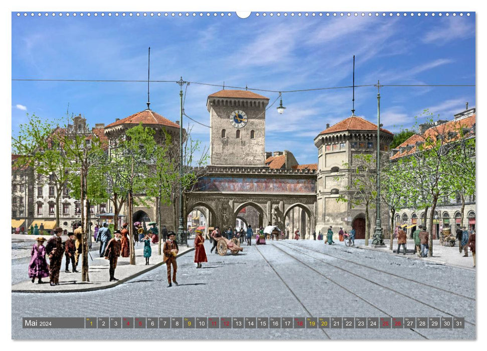 Munich during the imperial era in color (CALVENDO Premium Wall Calendar 2024) 