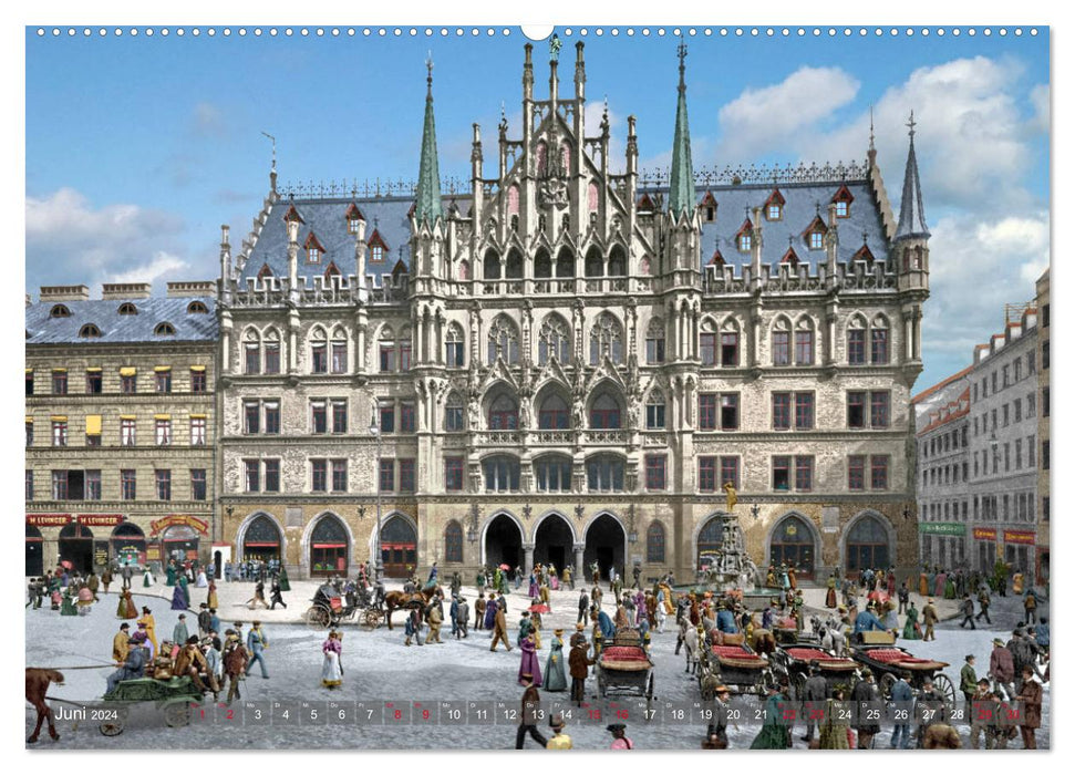 Munich during the imperial era in color (CALVENDO Premium Wall Calendar 2024) 