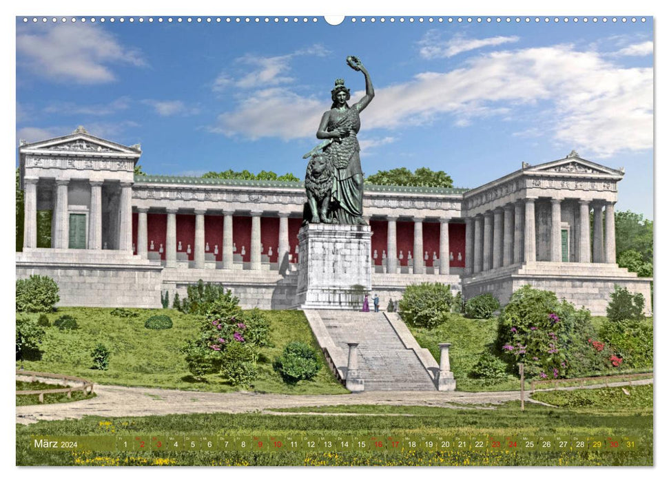 München zur Kaiserzeit in Farbe (CALVENDO Wandkalender 2024)