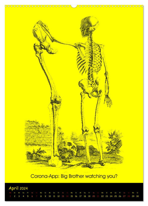 Schwarzer Humor im Corona-Zeitalter (CALVENDO Premium Wandkalender 2024)