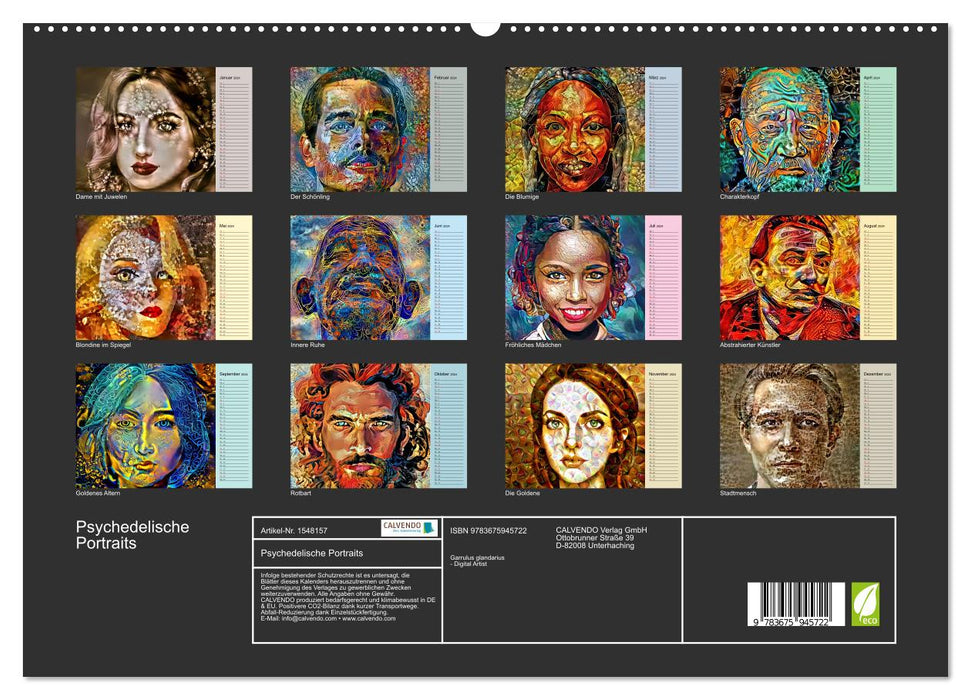 Psychedelische Portraits (CALVENDO Premium Wandkalender 2024)