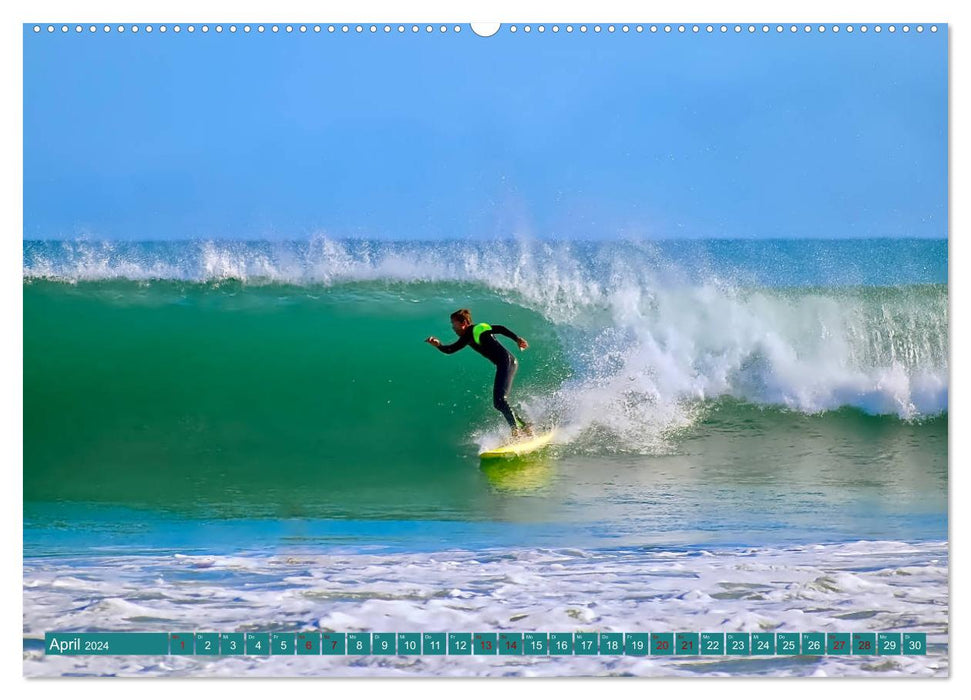 Surfen auf wilden Wellen (CALVENDO Wandkalender 2024)