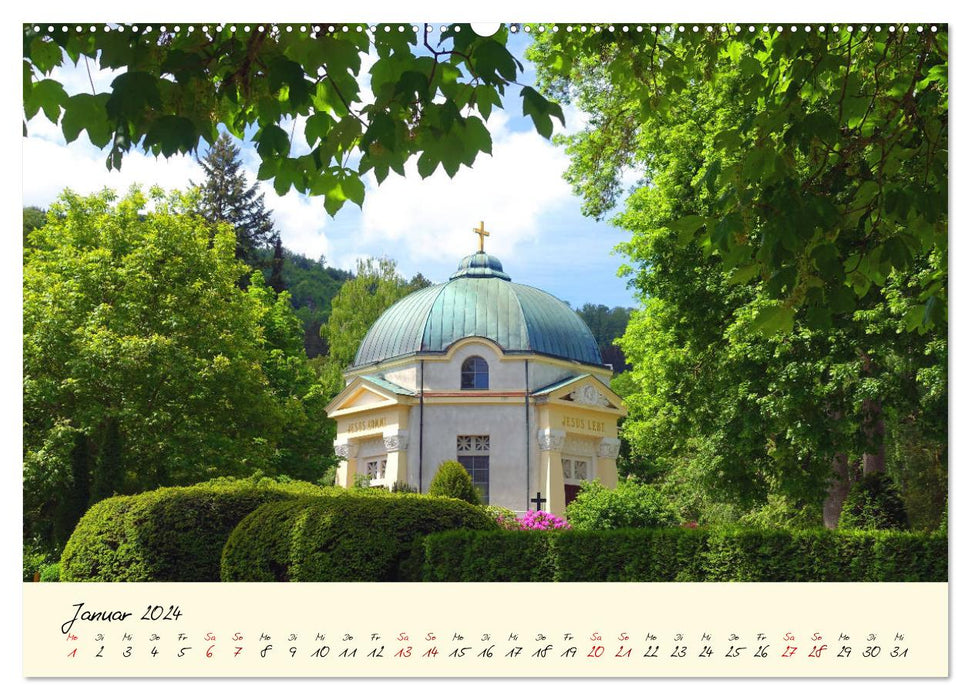 Friedhöfe - Orte der Ruhe und des Gedenkens (CALVENDO Wandkalender 2024)