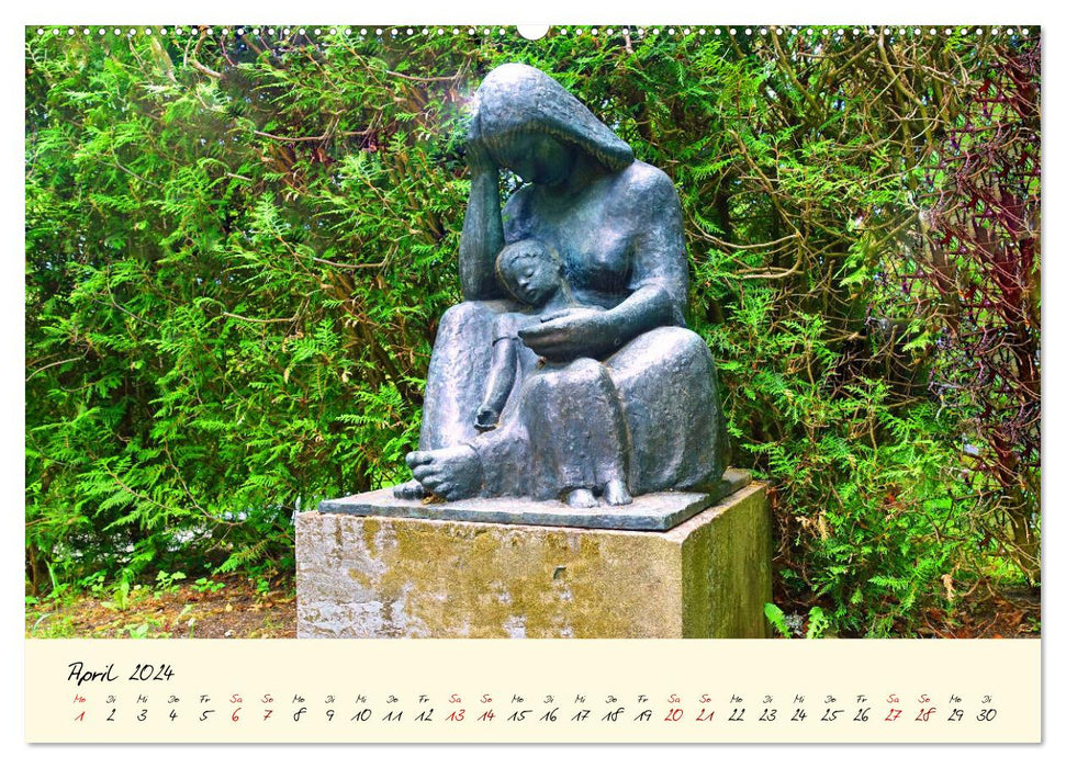 Friedhöfe - Orte der Ruhe und des Gedenkens (CALVENDO Wandkalender 2024)