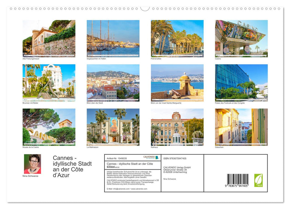 Cannes - idyllische Stadt an der Côte d’Azur (CALVENDO Premium Wandkalender 2024)