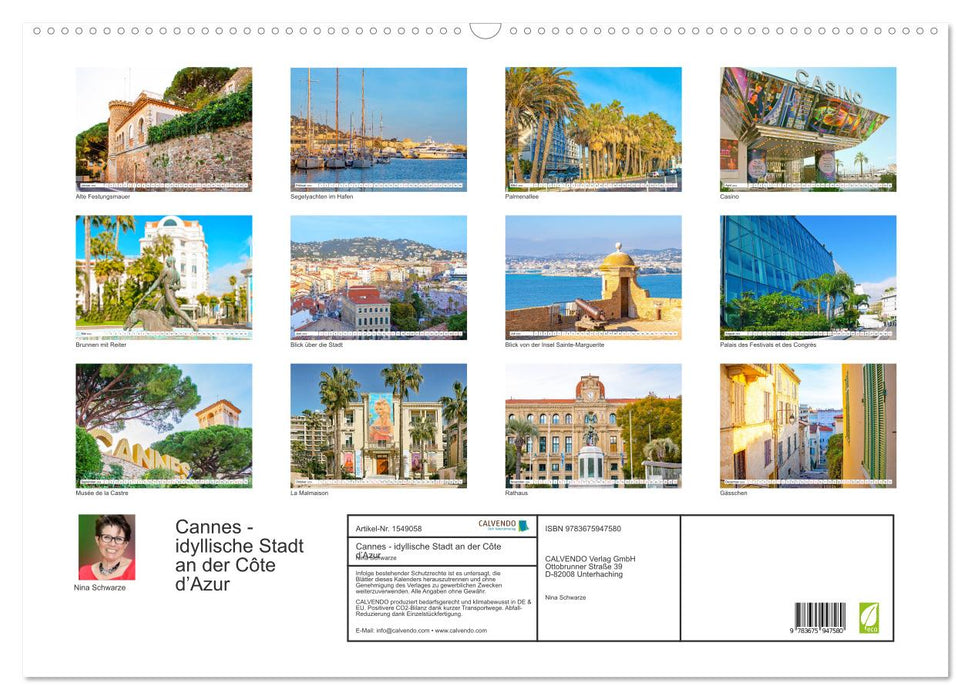 Cannes - idyllische Stadt an der Côte d’Azur (CALVENDO Wandkalender 2024)