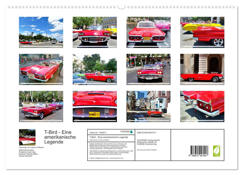 T-Bird - Eine amerikanische Legende in Kuba (CALVENDO Premium Wandkalender 2024)